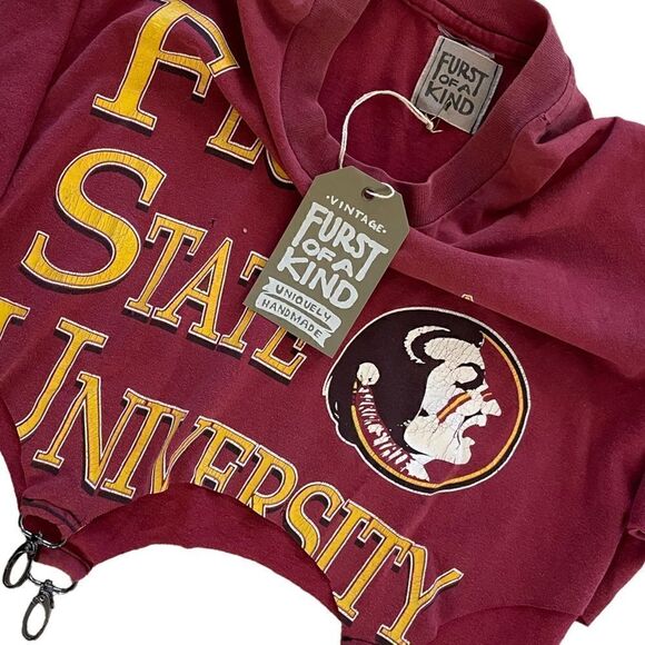 FURST OF A KIND Reworked VINTAGE Florida State University CLASP BOTTOM TEE - Picture 9 of 11